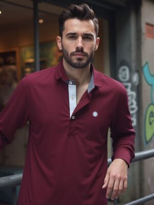 Urban Button Polo Bordeaux Classic S|M|L|XL|XXL|XXXL