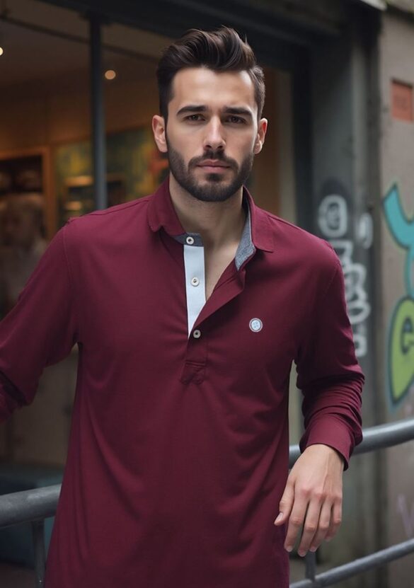 Urban Button Polo Bordeaux Classic S|M|L|XL|XXL|XXXL