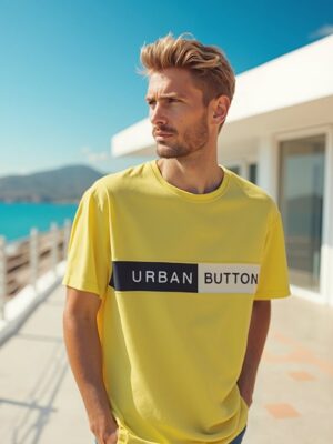 Urban Button Camiseta De Manga Corta Hombre Bari S|M|L|XL|XXL|XXXL
