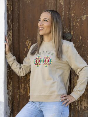 Urban Button SUDADERA DE MUJER ÉTNICO BEIGE S|M|L|XL|XXL|XXXL