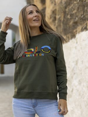 Urban Button SUDADERA DE MUJER ÉTNICO VERDE S|M|L|XL|XXL|XXXL